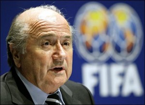 blatter get 438 300x217 Blind Blatter Gives American Soccer A Tongue Lashing